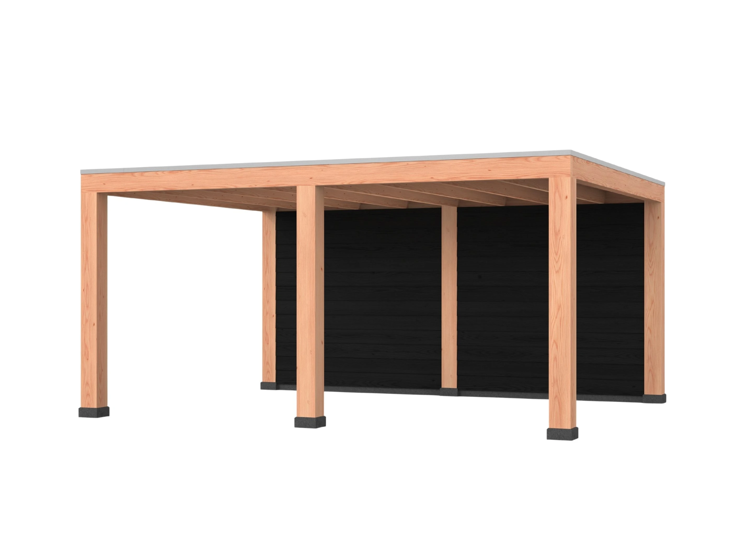 Douglas overkapping, 500 x 400, met zwarte achterwand, Westwood Modern - Afbeelding 1